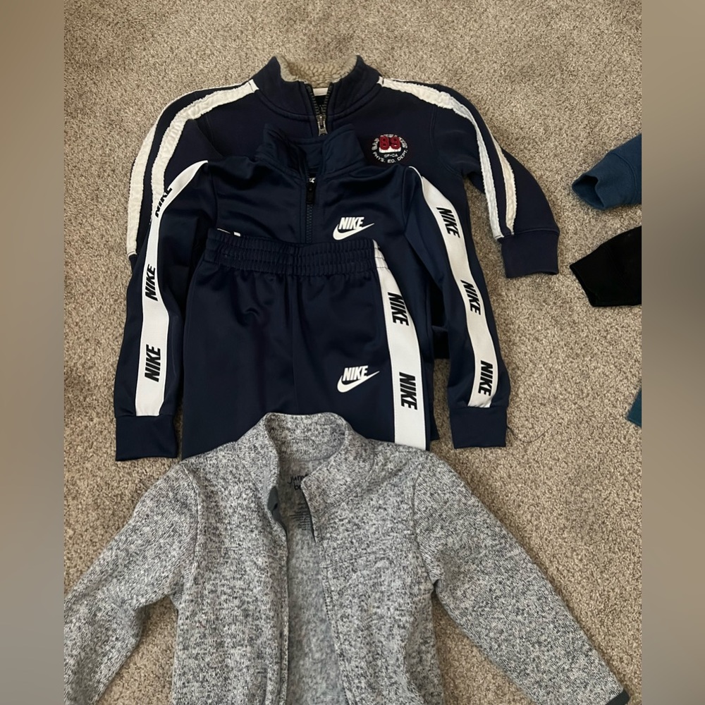 Toddler boy sweaters and jumpsuit bundle. Nike, Gap, Under Armor. Size 2T